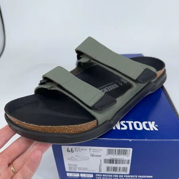 Birkenstock Sandals Mens 13 (46 EU) Atacama Birko-Flor® Futura Khaki Green Slide