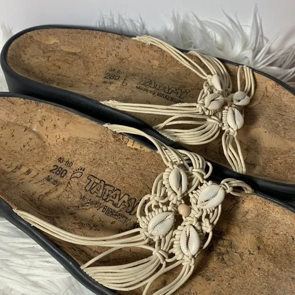 Birkenstock sandals slip on cork bed Tatami shells leather women’s size 12
