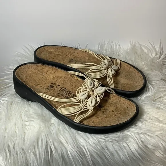 Birkenstock sandals slip on cork bed Tatami shells leather women’s size 12