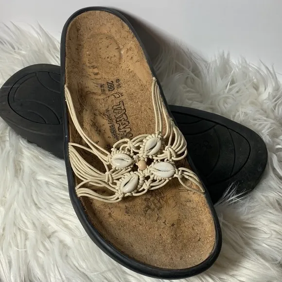 Birkenstock sandals slip on cork bed Tatami shells leather women’s size 12