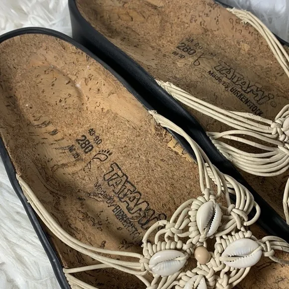 Birkenstock sandals slip on cork bed Tatami shells leather women’s size 12
