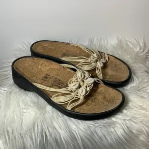 Birkenstock sandals slip on cork bed Tatami shells leather women’s size 12