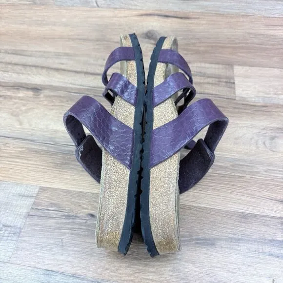 Birkenstock Size 10 41 265 Women's Purple Oiled Leather Sandals Slides