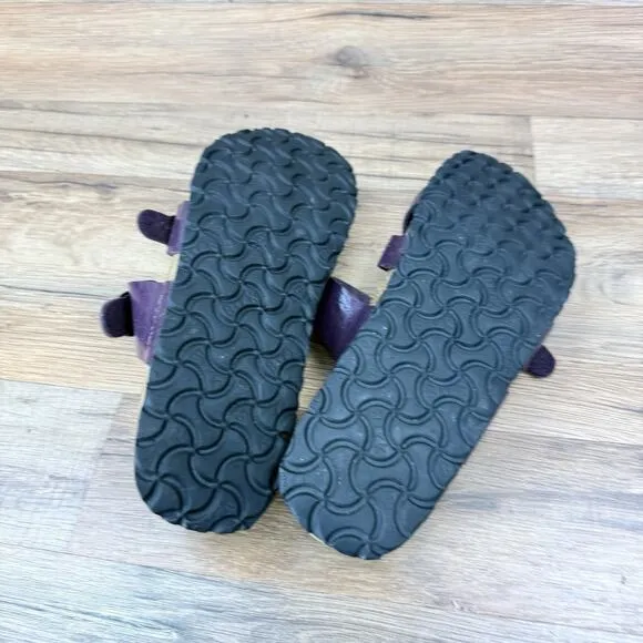 Birkenstock Size 10 41 265 Women's Purple Oiled Leather Sandals Slides