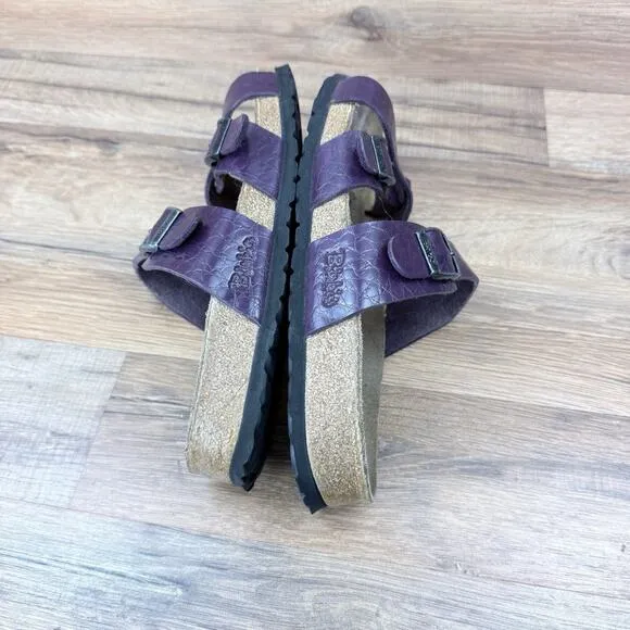 Birkenstock Size 10 41 265 Women's Purple Oiled Leather Sandals Slides