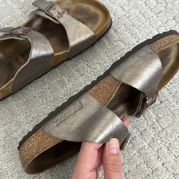 Birkenstock Sydney Birko Flor 2 Strap Sandals slide “graceful taupe” buckle