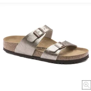 Birkenstock Sydney Birko Flor 2 Strap Sandals slide “graceful taupe” buckle