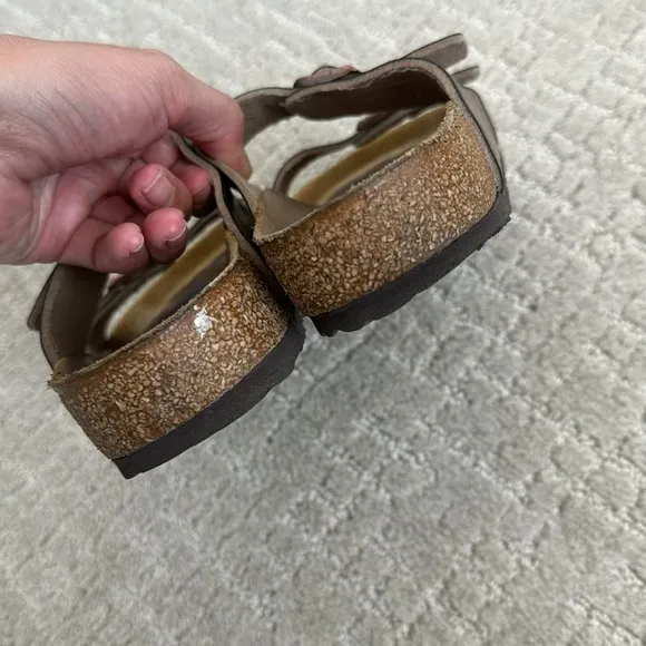 Birkenstock Sydney Birko Flor 2 Strap Sandals slide “graceful taupe” buckle