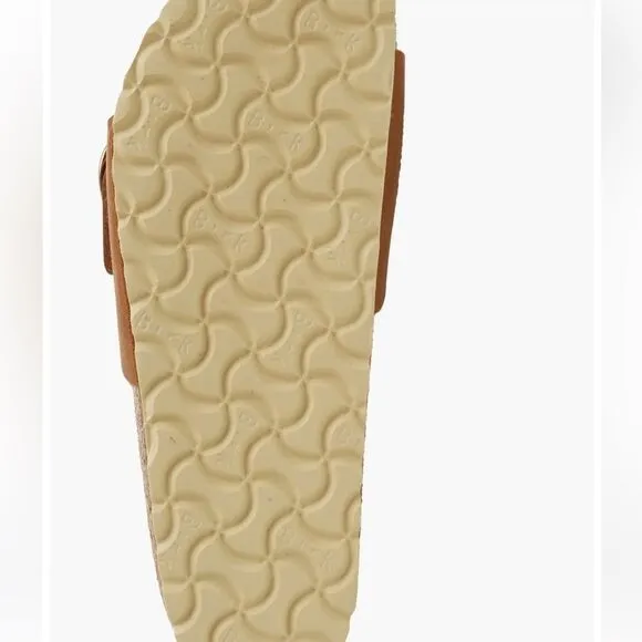 Birkenstock Tan Sandals with Gold Buckle