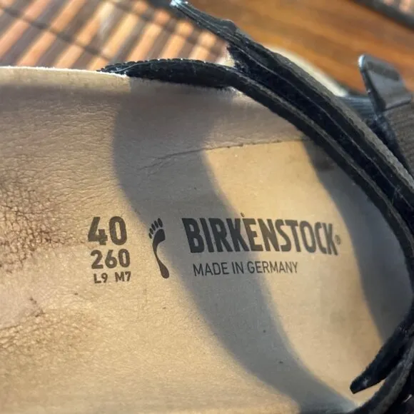 Birkenstock UNISEX Black Adjustable Strap Sandals Size L9 M7 EU40