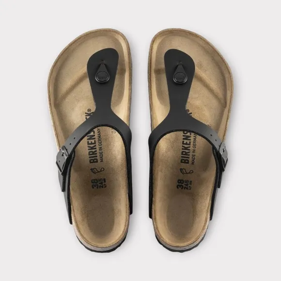 Birkenstock Unisex Gizeh Birko-Flor Slide Sandals - Black. 0043691