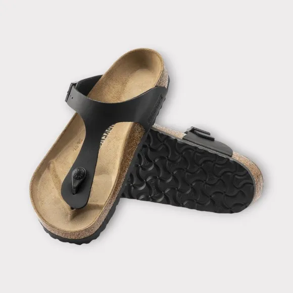 Birkenstock Unisex Gizeh Birko-Flor Slide Sandals - Black. 0043691