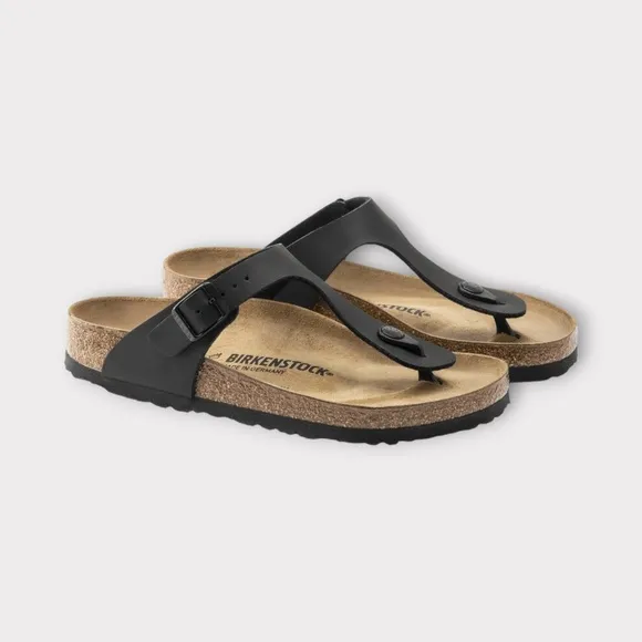 Birkenstock Unisex Gizeh Birko-Flor Slide Sandals - Black. 0043691