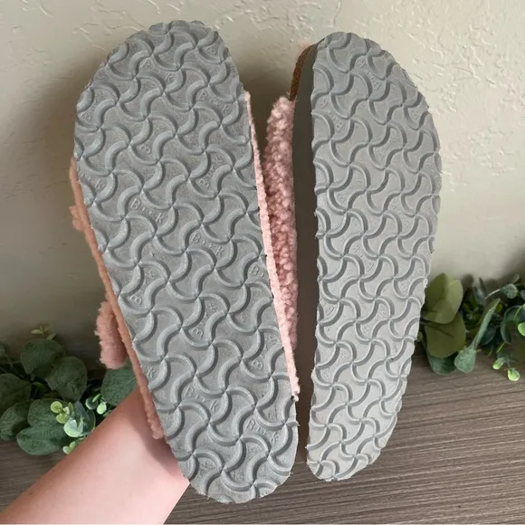 Birkenstock Women's Arizona Big Buckle Teddy Shearling Slide Sandals Size 41