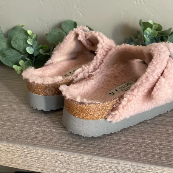 Birkenstock Women's Arizona Big Buckle Teddy Shearling Slide Sandals Size 41