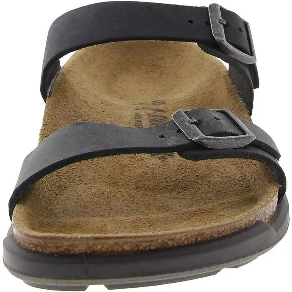 Birkenstock Womens SIERRA CT Gray Buckle Leather Slide Sandals Shoes New