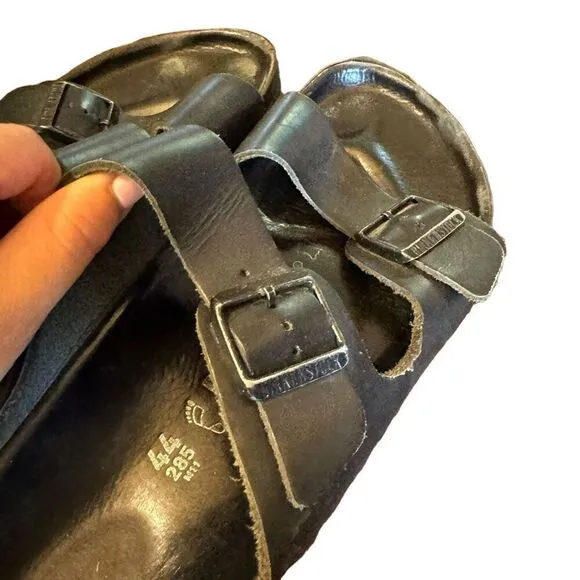 Birkenstock Arizona Black leather Slide Sandals men’s size 11 (44) double strap