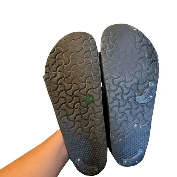 Birkenstock Arizona Black leather Slide Sandals men’s size 11 (44) double strap