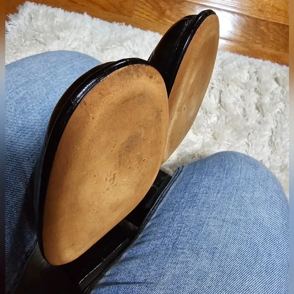Black Croc-Embossed Block Heel Loafers