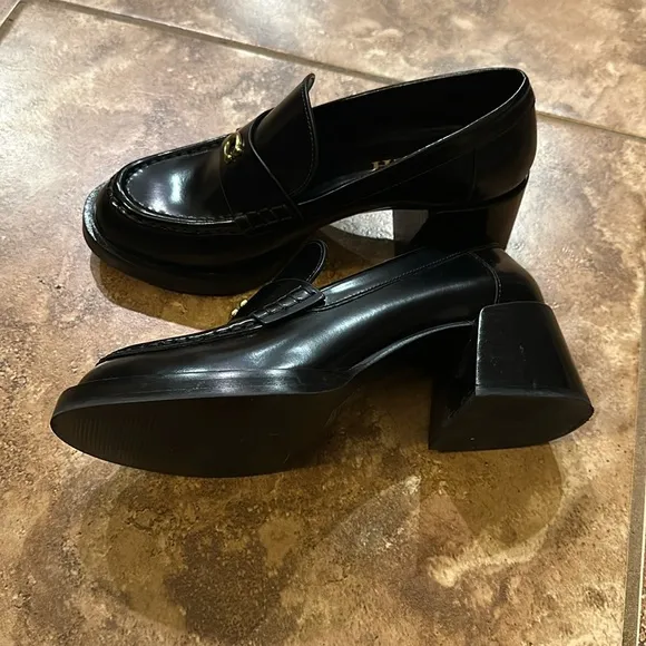 Black Flats with Chunky Sole and Rounded Toe new wore once!!