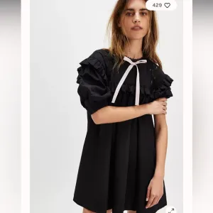 Black flowy ruffle sleeve bow for love lemons free people Blair mini style dress