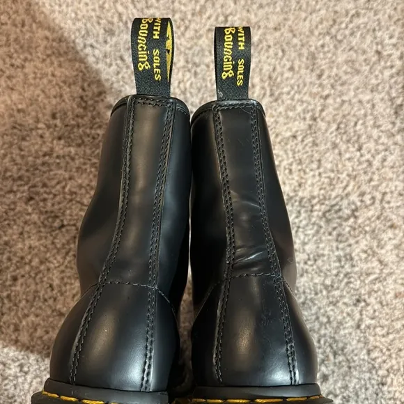 Black leather high top DRMARTENS boots