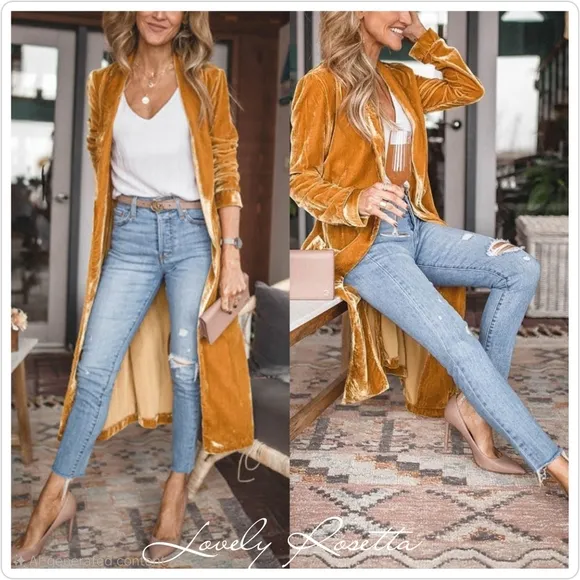 Black Long Sleeve Open Front Coat