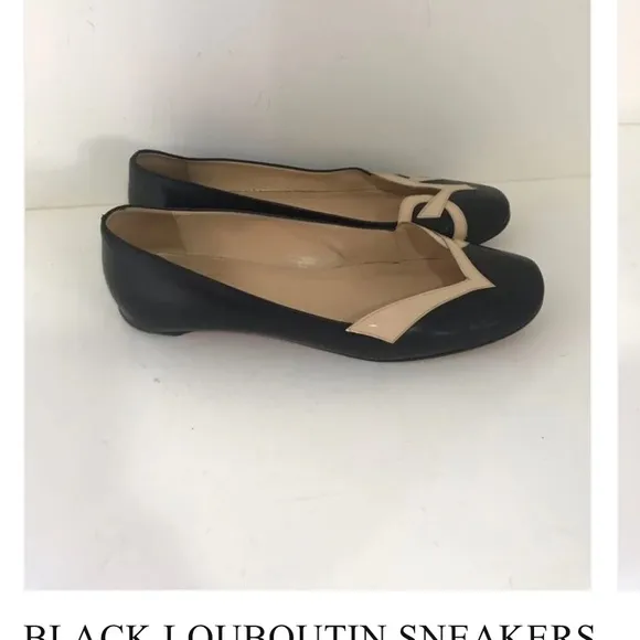BLACK LOUBOUTIN SHOES WITH BLACK AND NUDE, RED SOLE 41 FITS LIKE A 40 vintage