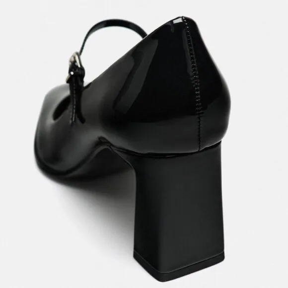 BLOGGER'S FAVE! Zara Ballet Mary Janes Pump Black NWT