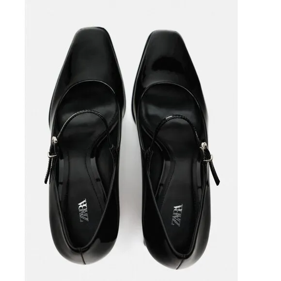 BLOGGER'S FAVE! Zara Ballet Mary Janes Pump Black NWT