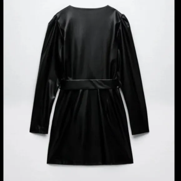 BLOGGER'S FAVE! Zara Belted Faux Leather Short Dress NWT