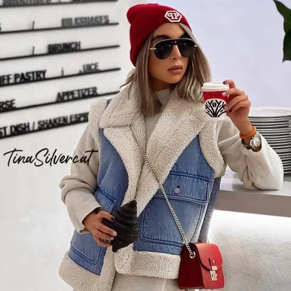 BLOGGER'S FAVE! Zara Denim Indigo Vest Jacket NWT