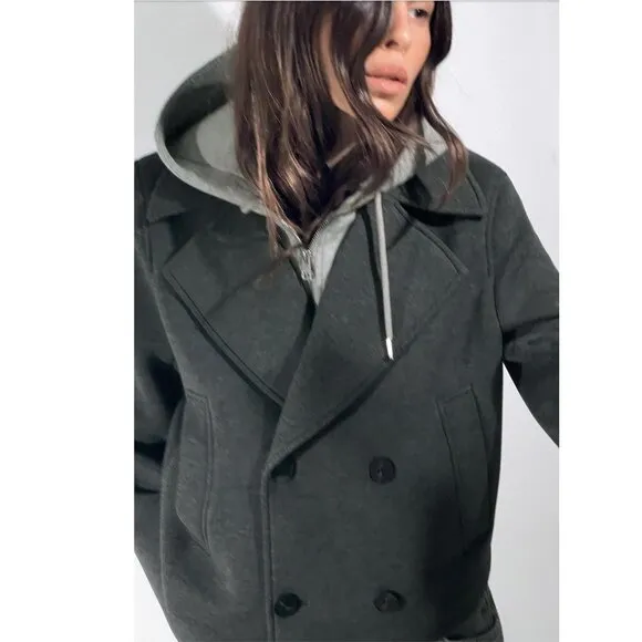 BLOGGER'S FAVE! Zara Hooded Cropped Jacket Gray NWT