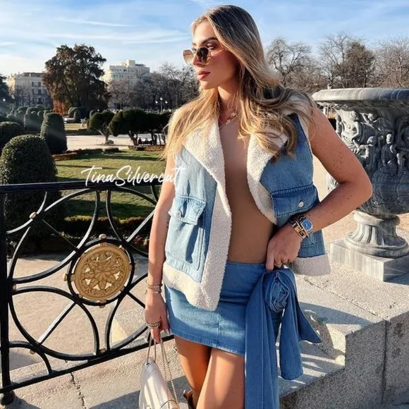 BLOGGER'S FAVE! Zara Indigo Double Faced Vest Jacket NWT