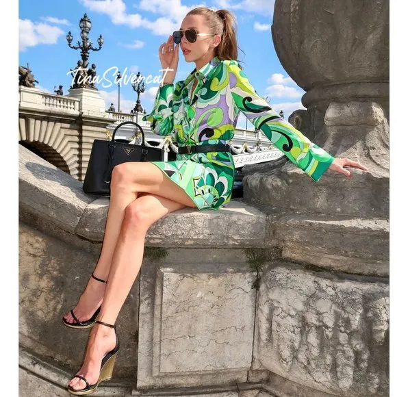 BLOGGER'S FAVE! Zara Printed Mini Skirt Green NWT