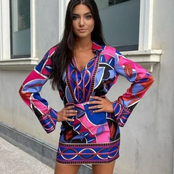 BLOGGER'S FAVE! ZARA PUCCI STYLE PRINTED SHORT SKIRT NW