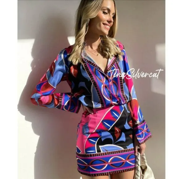 BLOGGER'S FAVE! ZARA PUCCI STYLE PRINTED SHORT SKIRT NW