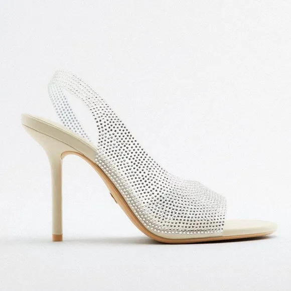 BLOGGER'S FAVE! Zara Rhinestone Heeled Sandals NWT