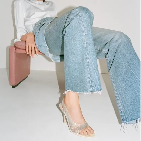 BLOGGER'S FAVE! Zara Rhinestone Heeled Sandals NWT