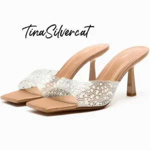 BLOGGER'S FAVE! Zara Rhinestone Heels With Beads NWT