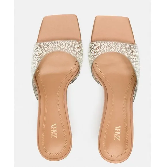BLOGGER'S FAVE! Zara Rhinestone Heels With Beads NWT