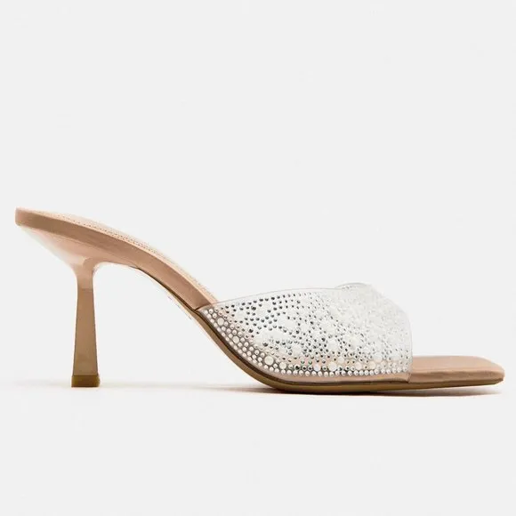 BLOGGER'S FAVE! Zara Rhinestone Heels With Beads NWT