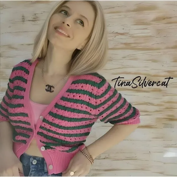 BLOGGER'S FAVE! Zara Striped Knit Jacket Button Up Sweater Pink Green NWT