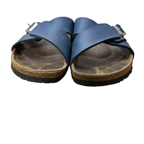 Blue Birkenstock Navy Cross Strap Sandals Size 8