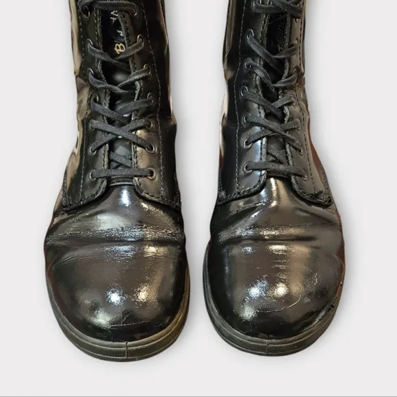 Blundstone Lace Up Gore Black Patent Leather Boots
