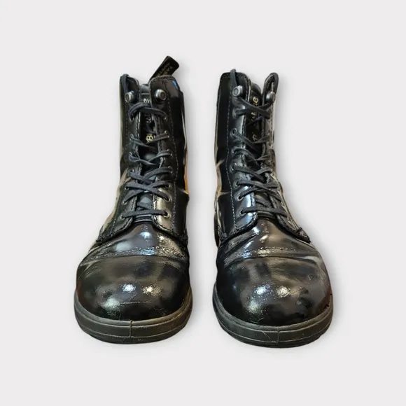 Blundstone Lace Up Gore Black Patent Leather Boots