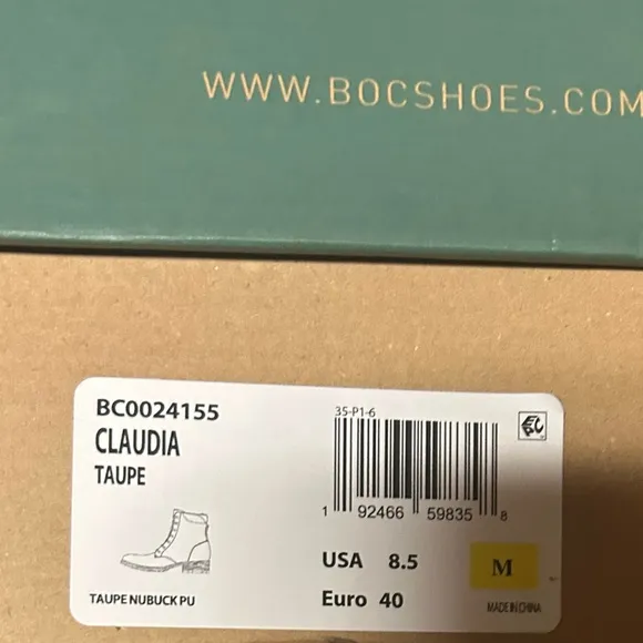 Boc Claudia Woman’s Lace Up Boots Zipper Side Size 8.5 NEW