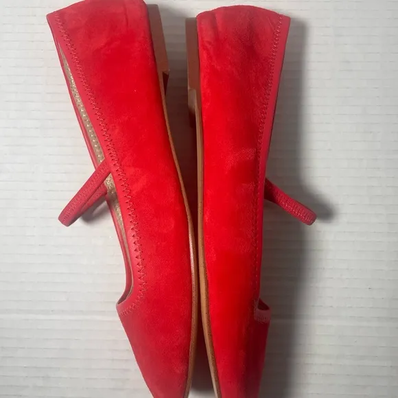Boden Red Suede Ballet Flats