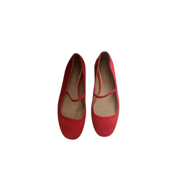 Boden Red Suede Ballet Flats
