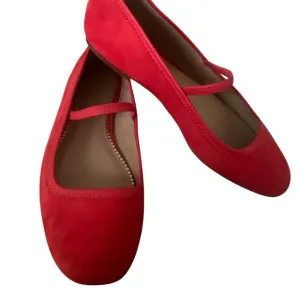 Boden Red Suede Ballet Flats